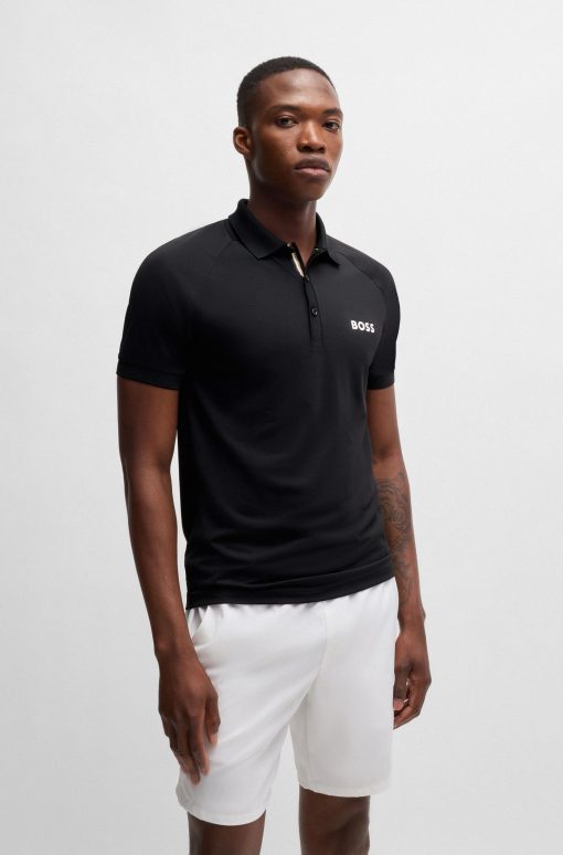 Hugo Boss Polo Shirts-BOSS x Matteo Berrettini waffle-fabric polo shirt-hugo boss outlet