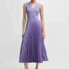 Hugo Boss Dresses-Slim-fit midi-length dress with irregular ribbed structure-boss store 3