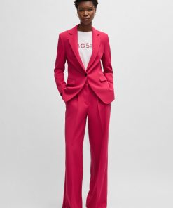 Hugo Boss Tailored Jackets-Fitted blazer in stretch fabric-hugo boss store near me 2