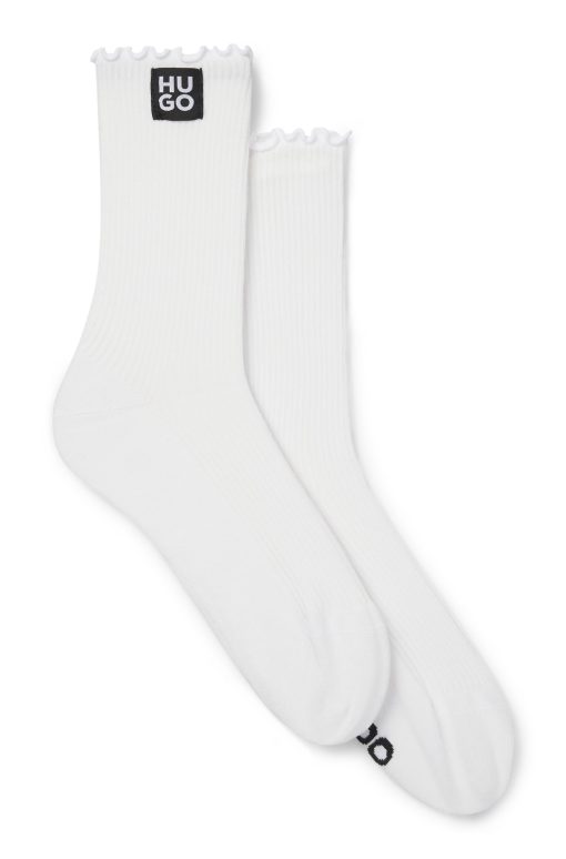 Hugo Boss Underwear, Pajamas, and Socks-Two-pack of regular-length socks with frill cuffs-hugo by hugo boss