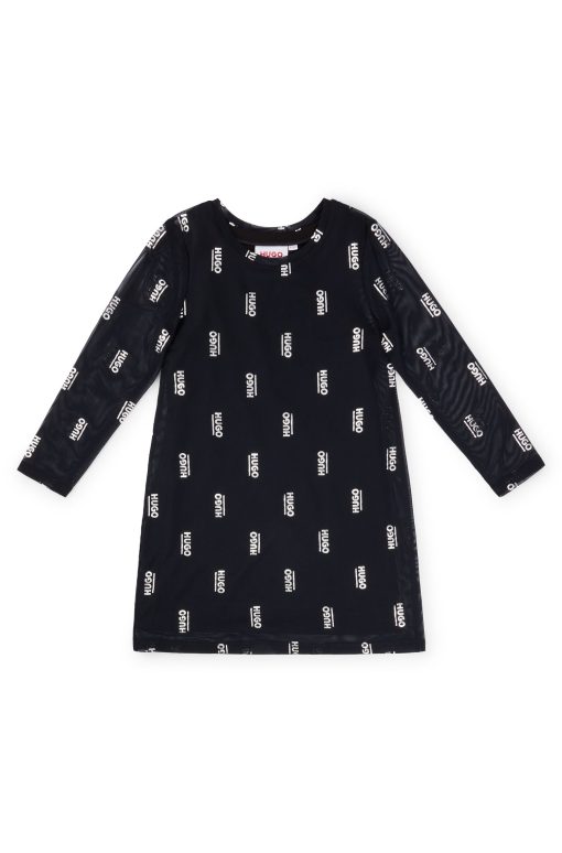 Hugo Boss-Kids' two-in-one dress with foil-printed logos-boss outlet