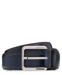 Hugo Boss Belts-Italian-leather belt with contrast stitching-boss near me