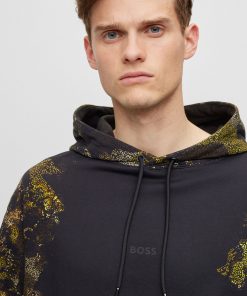 Hugo Boss Tracksuits-Cotton-terry hoodie with lichen-inspired graphics-hugo boss sale 2