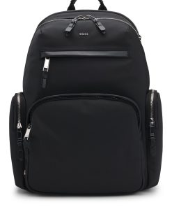 Hugo Boss Bags-Backpack with leather trims and two-way zip-hugo by hugo boss