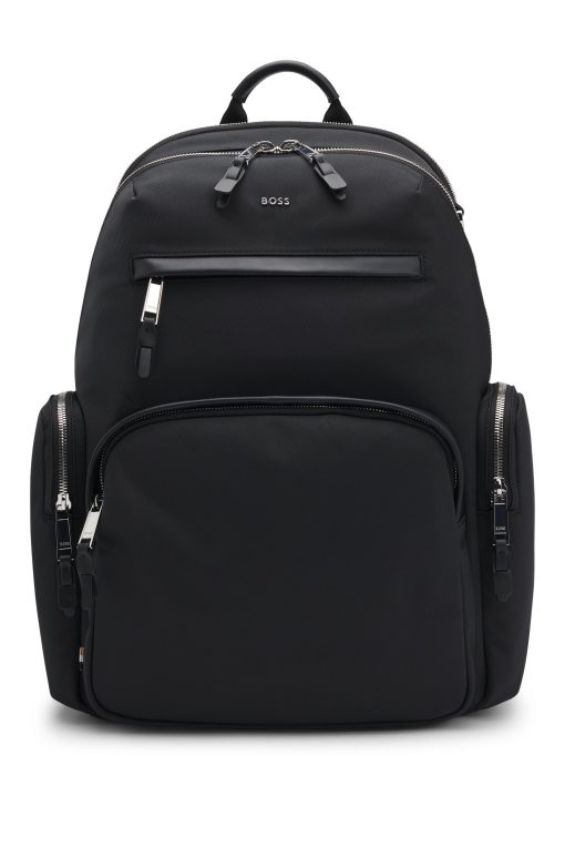 Hugo Boss Bags-Backpack with leather trims and two-way zip-hugo by hugo boss