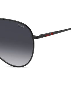 Hugo Boss Eyewear-Double-bridge sunglasses in black metal-hugo boss near me 2