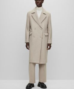 Hugo Boss Jackets and Coats-All-gender relaxed-fit coat in wool-hugo boss sale