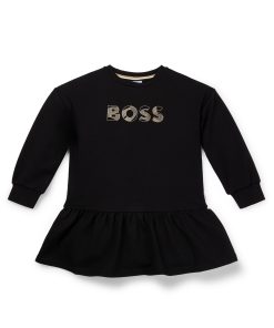 Hugo Boss-Kids’ long-sleeved dress with logo artwork-boss near me