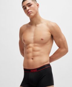 Hugo Boss Underwear-Two-pack of stretch-cotton trunks with logo graphics-hugo boss near me 2