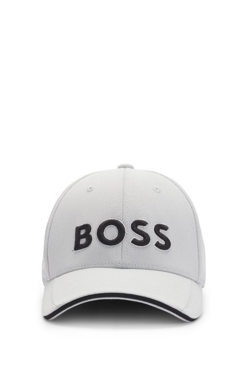 Hugo Boss-Knitted-piqué six-panel cap with embroidered logo-boss outlet - Image 2