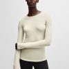 Hugo Boss Tops-Naomi x BOSS ribbed sleeveless rollneck top-boss near me 4