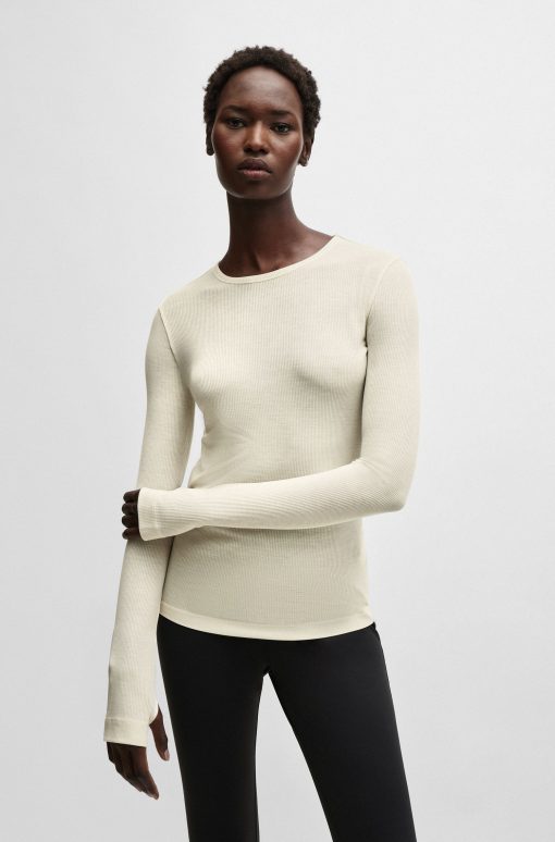 Hugo Boss Tops-Naomi x BOSS ribbed long-sleeve top-boss near me