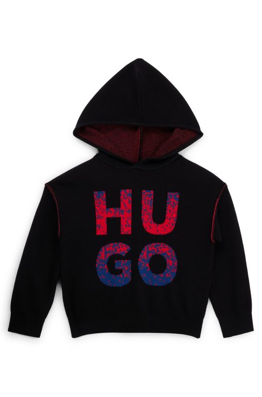 Hugo Boss-Kids' hoodie with two-tone stacked logo-hugo by hugo boss