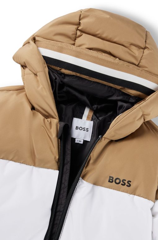 Hugo Boss-Kids' water-repellent puffer jacket with signature-stripe colors-hugo boss outlet