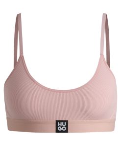 Hugo Boss Underwear, Pajamas, and Socks-Stretch-modal bralette with logo waistband-boss store