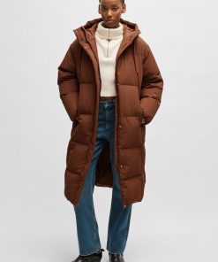 Hugo Boss Jackets and Coats-Water-repellent down jacket with stacked-logo trim-hugo boss near me