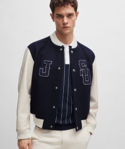 Hugo Boss Jackets and Coats-BOSS x Shohei Ohtani wool-blend baseball jacket with monogram details-hugo