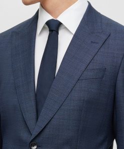 Hugo Boss Suits-Slim-fit suit in patterned stretch wool-boss store