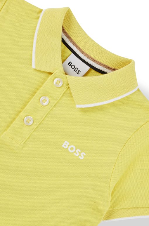 Hugo Boss-Kids' cotton-piqué polo shirt with logo and stripes-hugo by hugo boss - Image 2