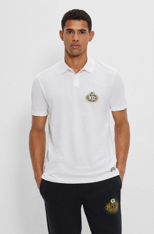 Hugo Boss Polo Shirts-BOSS x NFL cotton-piqué polo shirt with collaborative branding-hugoboss