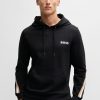 Hugo Boss Sweatshirts and Jogging Pants-Cotton-terry relaxed-fit sweatshirt with flocked logo-hugo boss store 3