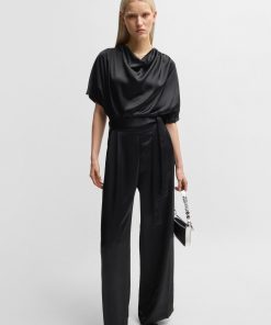 Hugo Boss-Cowl-neck regular-fit jumpsuit in fluent satin-hugo boss outlet