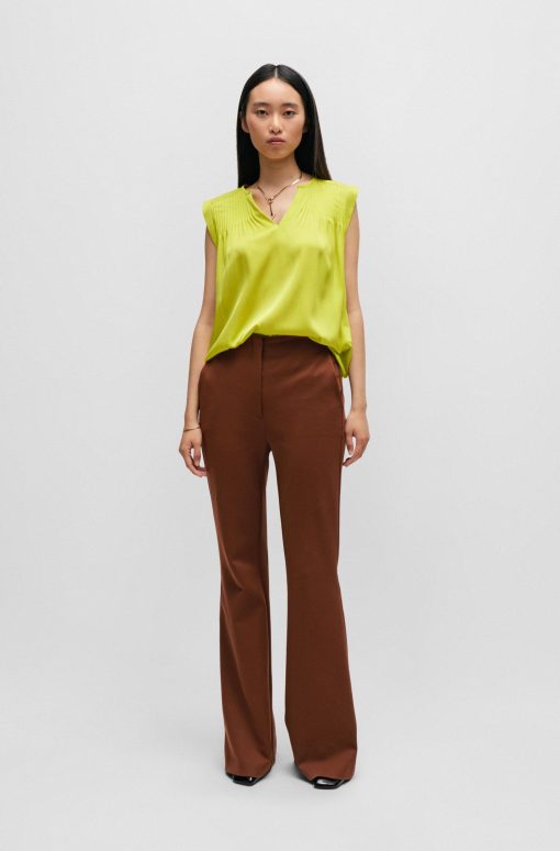 Hugo Boss Blouses-Relaxed-fit tailored blouse in stretch silk-boss hugo - Image 2