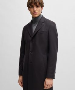 Hugo Boss Jackets and Coats-Slim-fit coat in a virgin-wool blend-hugo boss near me