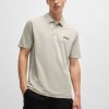 Hugo Boss Polo Shirts-Cotton-blend polo shirt with zip placket-hugo boss store near me 3