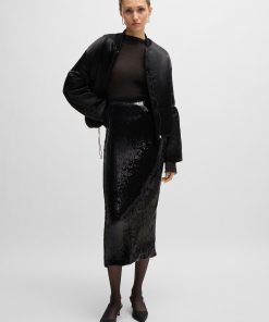 Hugo Boss Skirts-Relaxed-fit maxi skirt with sequin embellishments-hugo boss outlet 2