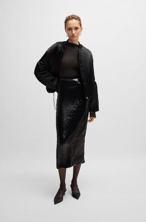 Hugo Boss Skirts-Relaxed-fit maxi skirt with sequin embellishments-hugo boss outlet - Image 2