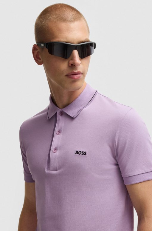 Hugo Boss Polo Shirts-Cotton-piqué slim-fit polo shirt with tonal logo-hugo - Image 2