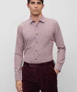 Hugo Boss-Slim-fit shirt in washed cotton twill-hugo