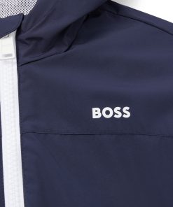 Hugo Boss-Kids’ waterproof hooded jacket with logo print-boss store near me