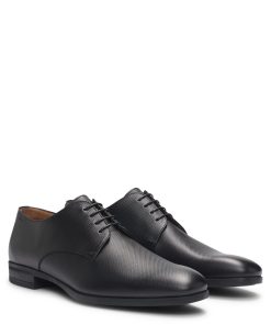 Hugo Boss Business Shoes-Derby shoes in structured leather with padded insole-boss store near me