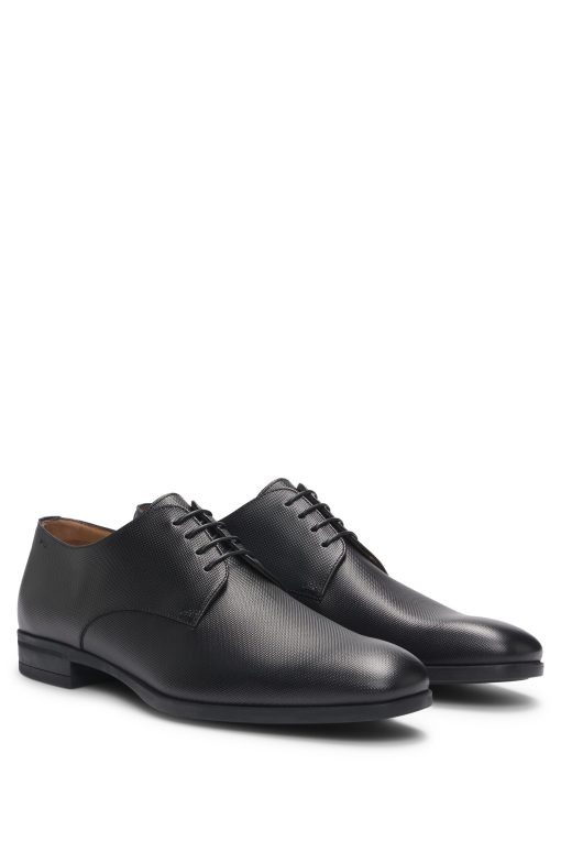 Hugo Boss Business Shoes-Derby shoes in structured leather with padded insole-boss store near me