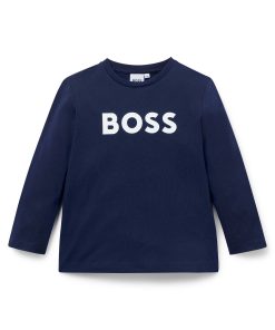 Hugo Boss-Kids’ long-sleeved T-shirt in cotton with contrast logo-boss store