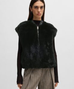 Hugo Boss Jackets and Coats-Sleeveless shearling jacket with leather trims-boss near me