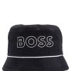 Hugo Boss-Kids’ bucket hat in cotton twill with logo print-boss outlet 3