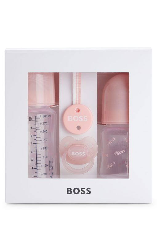 Hugo Boss-Gift-boxed set of baby bottles, dummy and clip-boss outlet - Image 2