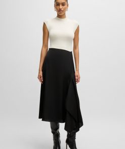 Hugo Boss Dresses-Two-part dress with volant trim-boss outlet 2