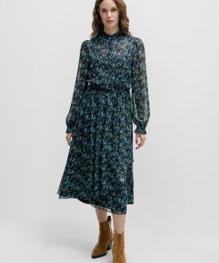 Hugo Boss Dresses-Regular-fit midi dress with digital print-hugoboss 2