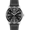 Hugo Boss Watches-Silver-tone automatic watch with white grooved dial-boss outlet 4