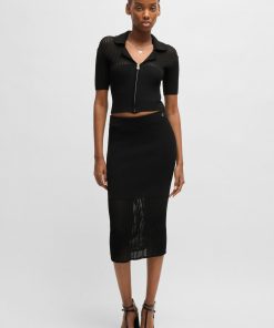 Hugo Boss Skirts-Tube skirt with sheer crochet structure-hugo 2