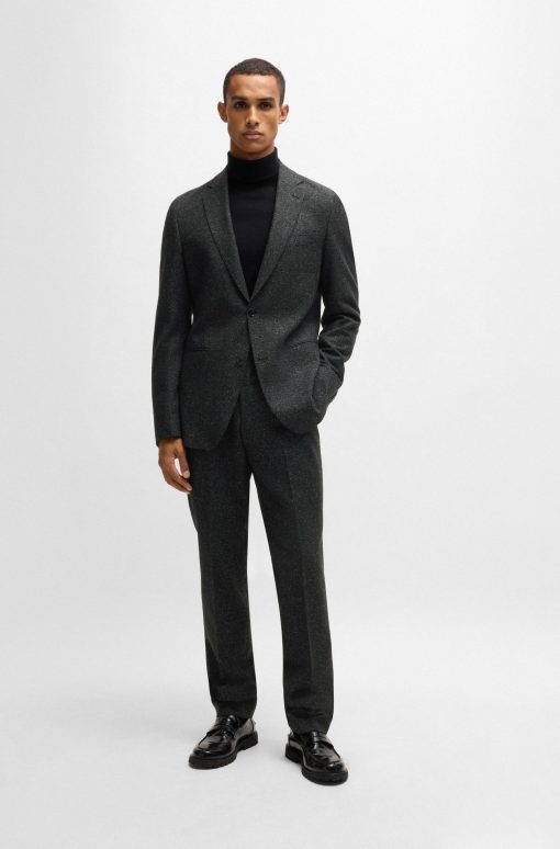 Hugo Boss-Slim-fit suit in a micro-patterned wool blend-hugo boss near me