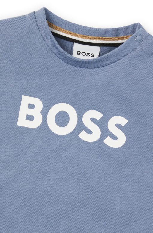 Hugo Boss-Kids' T-shirt in cotton with logo print-hugo boss store - Image 2