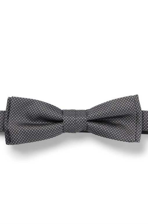 Hugo Boss Ties and Pocket Squares-Italian-made bow tie in micro-pattern silk jacquard-boss near me