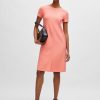 Hugo Boss Dresses-Open-structured dress with inner slip and short sleeves-hugo boss store near me 4