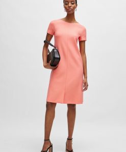 Hugo Boss Dresses-Short-sleeved dress in stretch material-hugo