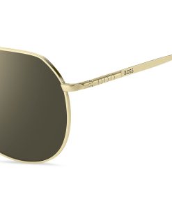 Hugo Boss Eyewear-Gold-tone sunglasses with tubular temples-boss store near me 2